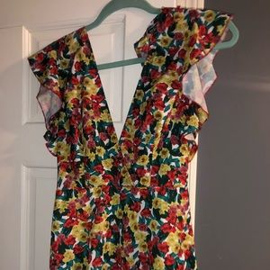 Floral backless dress